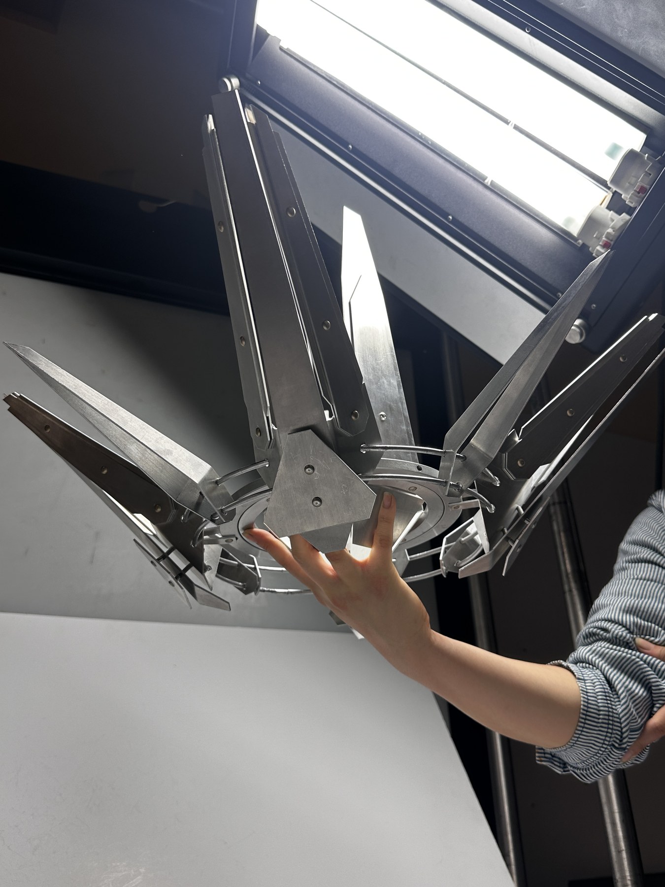 Low-angle view of the Aluminum Rectifier emphasizing its tapered fins