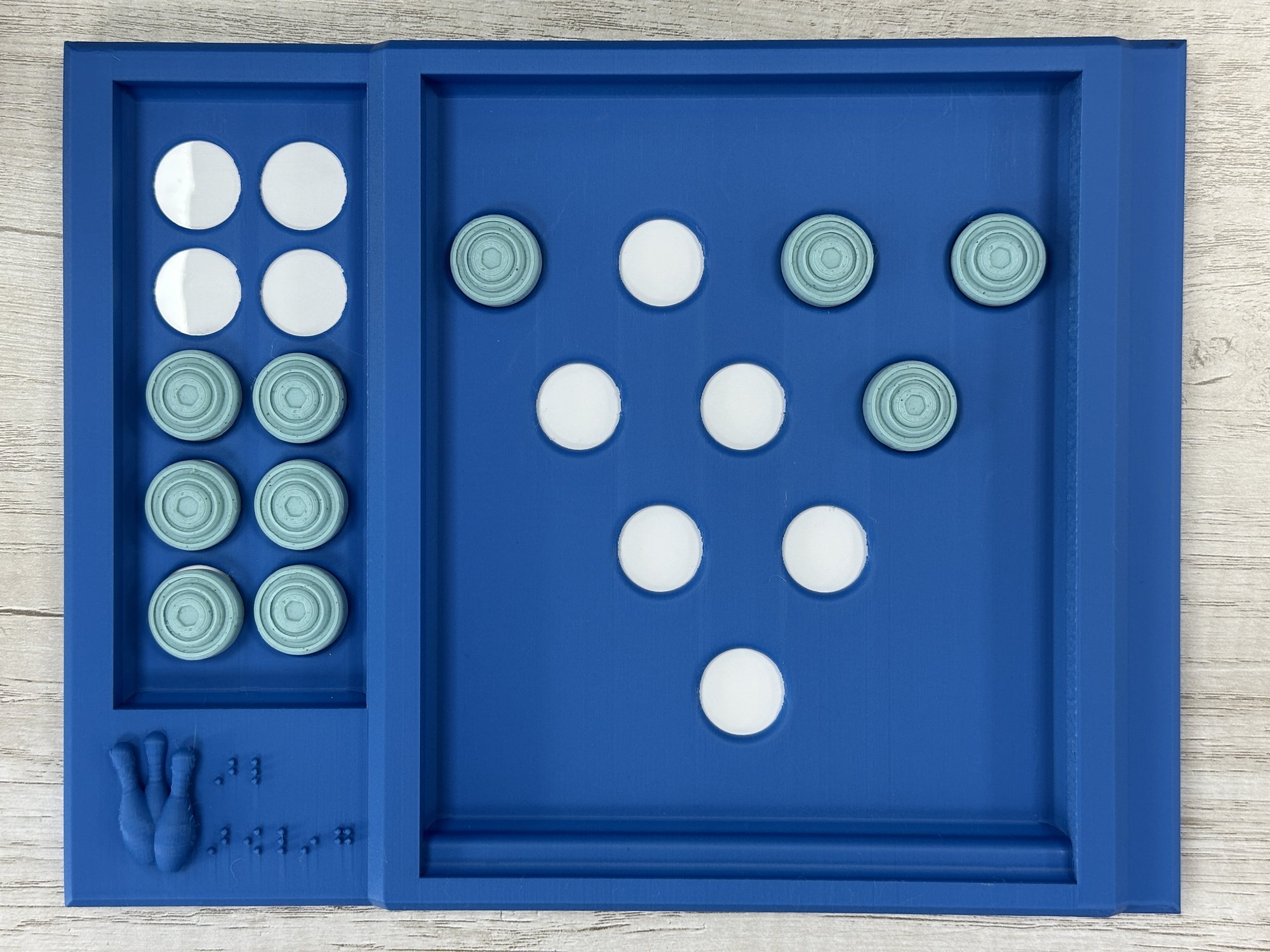 Tactile board matching the second four-pin bowling state