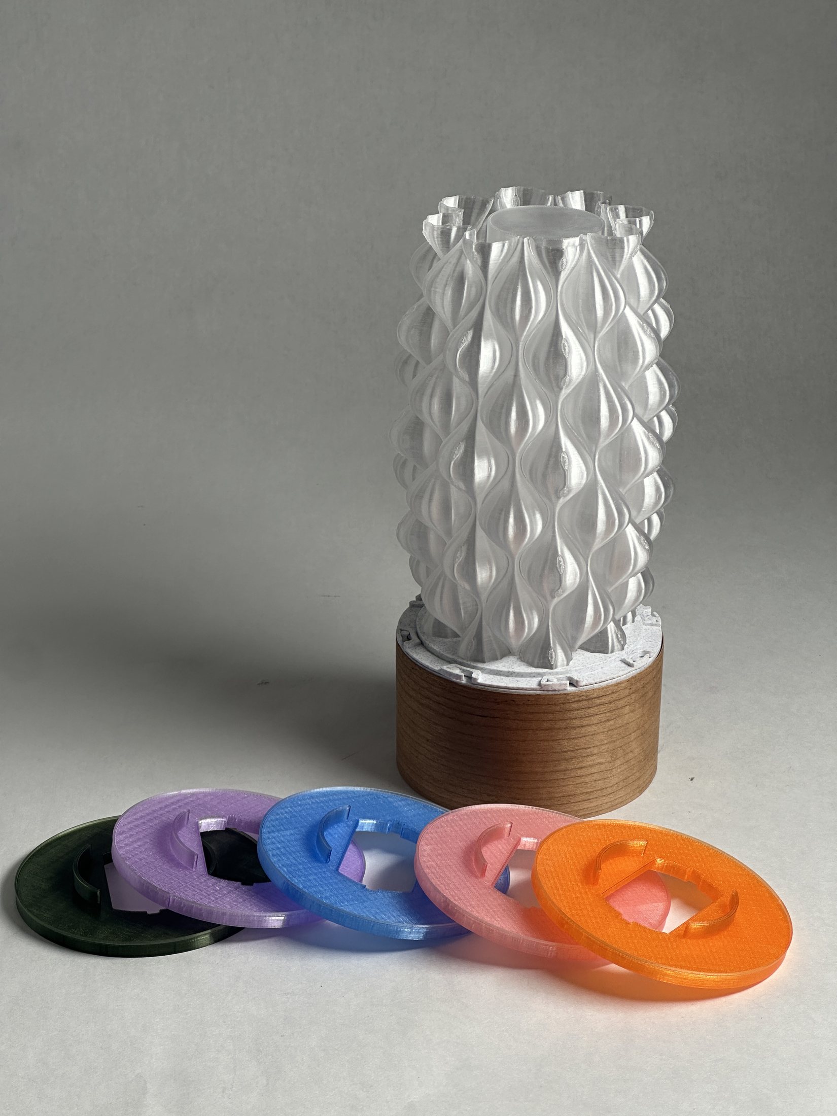 Lamp body shown with the colored filter ring family