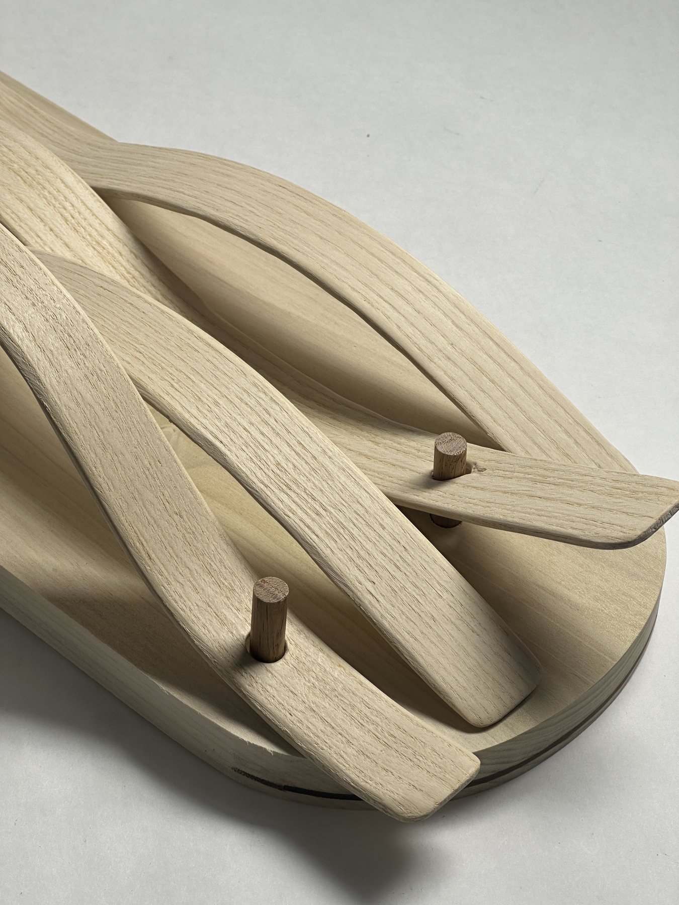 Wooden Xylophone with integrated mallet and sculptural bars